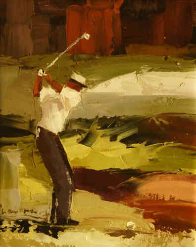 cuadros modernos "Jugando al golf I"