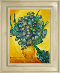cuadros famosos de Van Gogh "Jarrón con lirios sobre fondo amarillo"