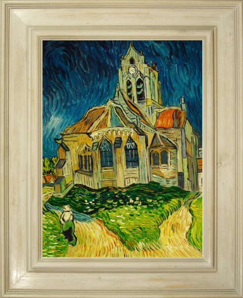 Cuadros famosos, Cuadros de Van Gogh con marco blanco, La iglesia de Auvers  sur Oisevista del presbiterio