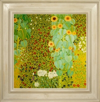 cuadros famosos de Klimt "Jardín con girasoles"
