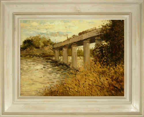 cuadros famosos de Monet "Puente de ferrocarril en Argentuil"