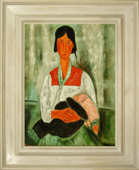 cuadros famosos de Modigliani "Gitana con niño en los brazos"