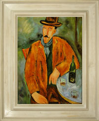 cuadros famosos de Modigliani "Hombre sentado a una mesa"