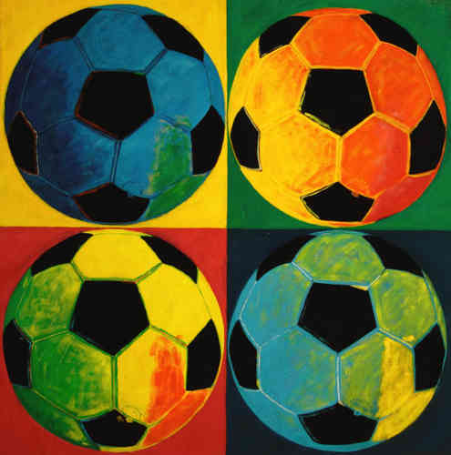 cuadros modernos "Cuatro balones de fútbol"