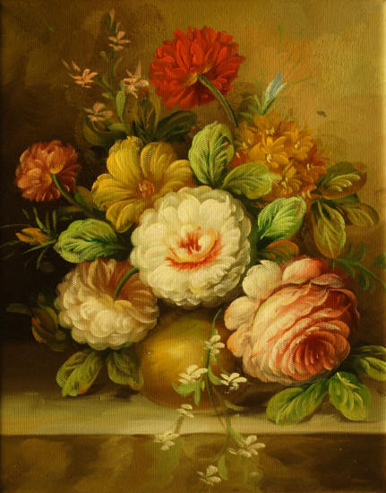 Cuadros modernos, cuadros de flores y plantas, VII-Ramo de flores en jarron