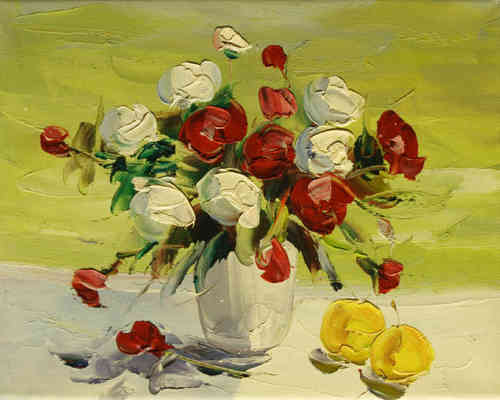 cuadros modernos "Ramo de flores rojas y blancas I"