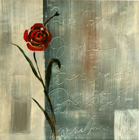 cuadros abstractos "Rosa roja dedicada"
