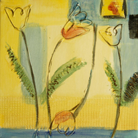 cuadros modernos "Jardín con tulipanes"