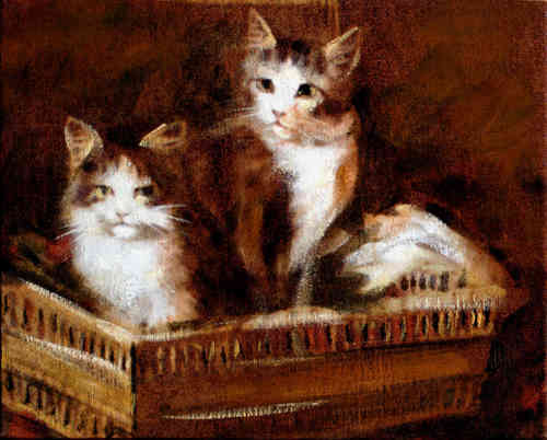 cuadros modernos "Gatitos en su cesta"