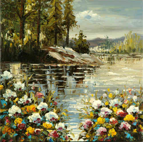 cuadros modernos "La bahía de las flores, detalle"