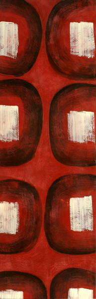 cuadros abstractos "La cuadratura del círculo en rojo"