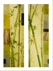 cuadro díptico moderno "Bambú"