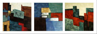 cuadro tríptico moderno "Recuerdo abstracto"