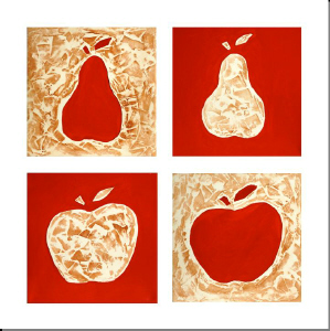 cuadros modernos "Peras y manzanas, rojas y marrones"
