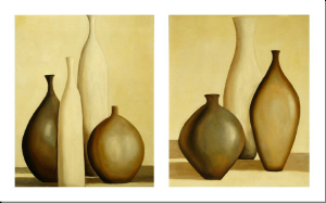 cuadro díptico moderno "Ceramica en ocre"
