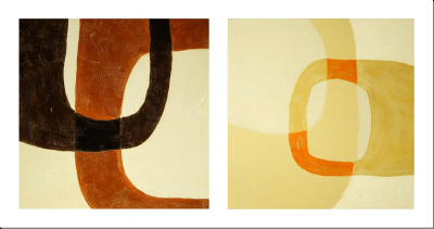 cuadro díptico "Pardo y beige en abstracto"