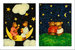 cuadro díptico moderno infantil: "Noche de luna y estrellas"