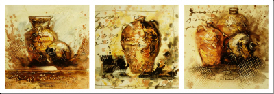 cuadro díptico moderno "Bodegón rústico XIII"