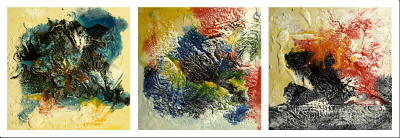cuadro tríptico abstracto "Colores"