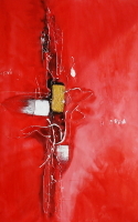cuadros abstractos "Rojo en plenitud I" variación
