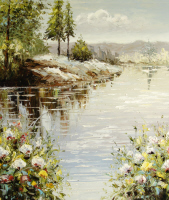 cuadros modernos "La bahía de las flores", variación vertical