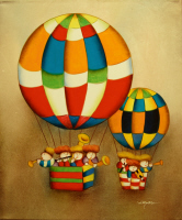 cuadros modernos "Nos vamos en globo"